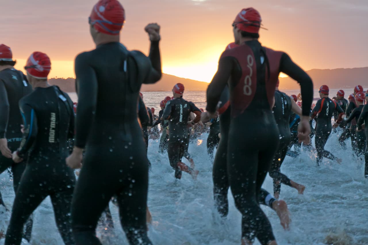 Zwemmer in open water